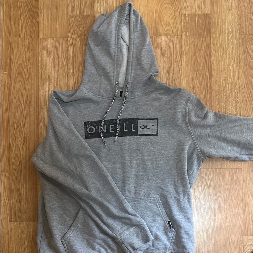 O’Neill heather grey hoodie. Size Large